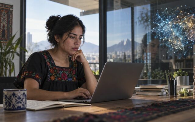Escritorio con calendario digital, lista de tareas y archivos organizados en una computadora portátil.