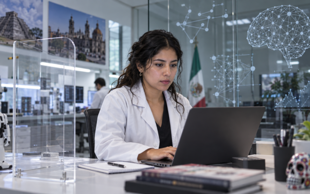 Artesanas y artesanos mexicanos trabajan juntos en un taller cooperativo con piezas en proceso.
